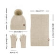 thumbnail image 2 of UTSJKR Winter Scarf Hat Glove Set Rhombus Knitted Beanie Hat with Pom Pom Long Scarf Touch Screen Gloves Warm Soft Wool Navy, 2 of 2