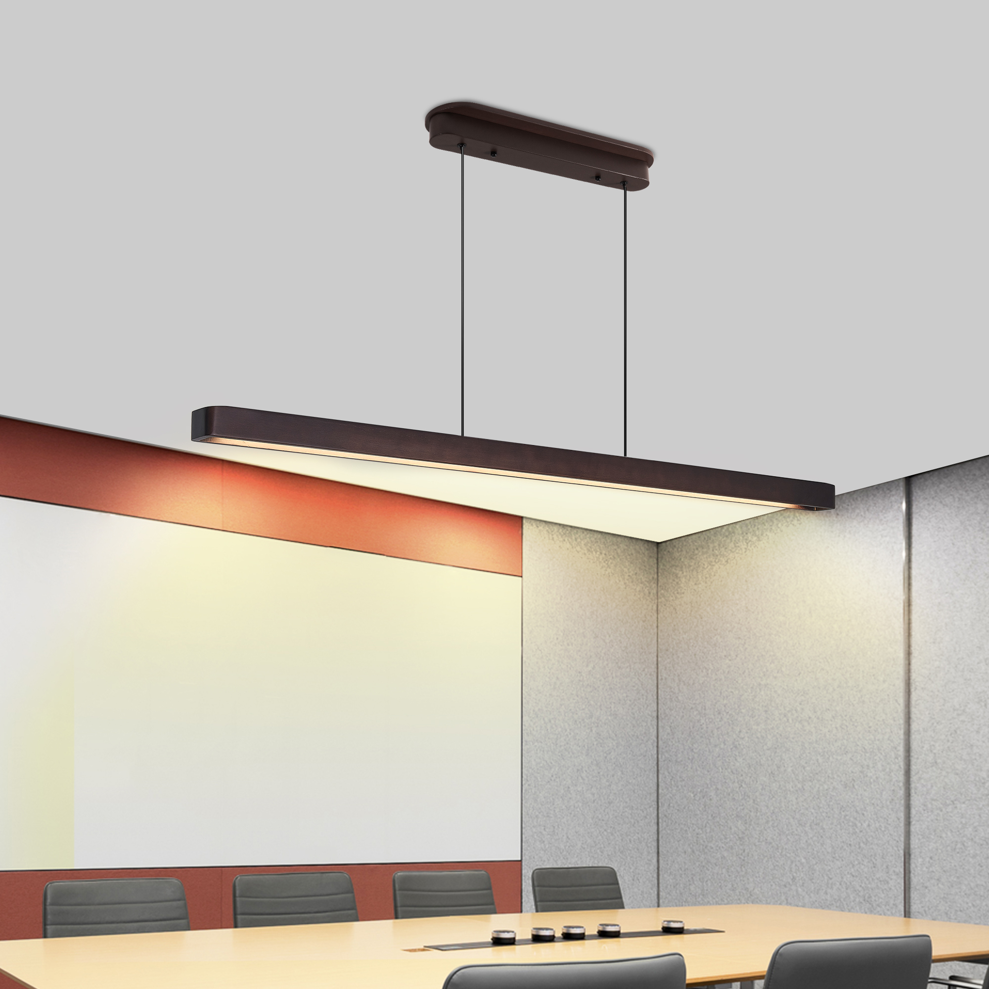 51.2*2.4*1.9 in Modern Wooden Lights for Kitchen Ceiling Hanging for Restaurants, Nordic minimalist style