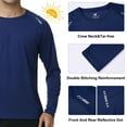 thumbnail image 3 of Taigaofy Men's 2 Pack Athletic Shirts Mesh Rash Guard Quick Dry Lightweight Long Sleeve Light Black Navy 2XL, 3 of 6