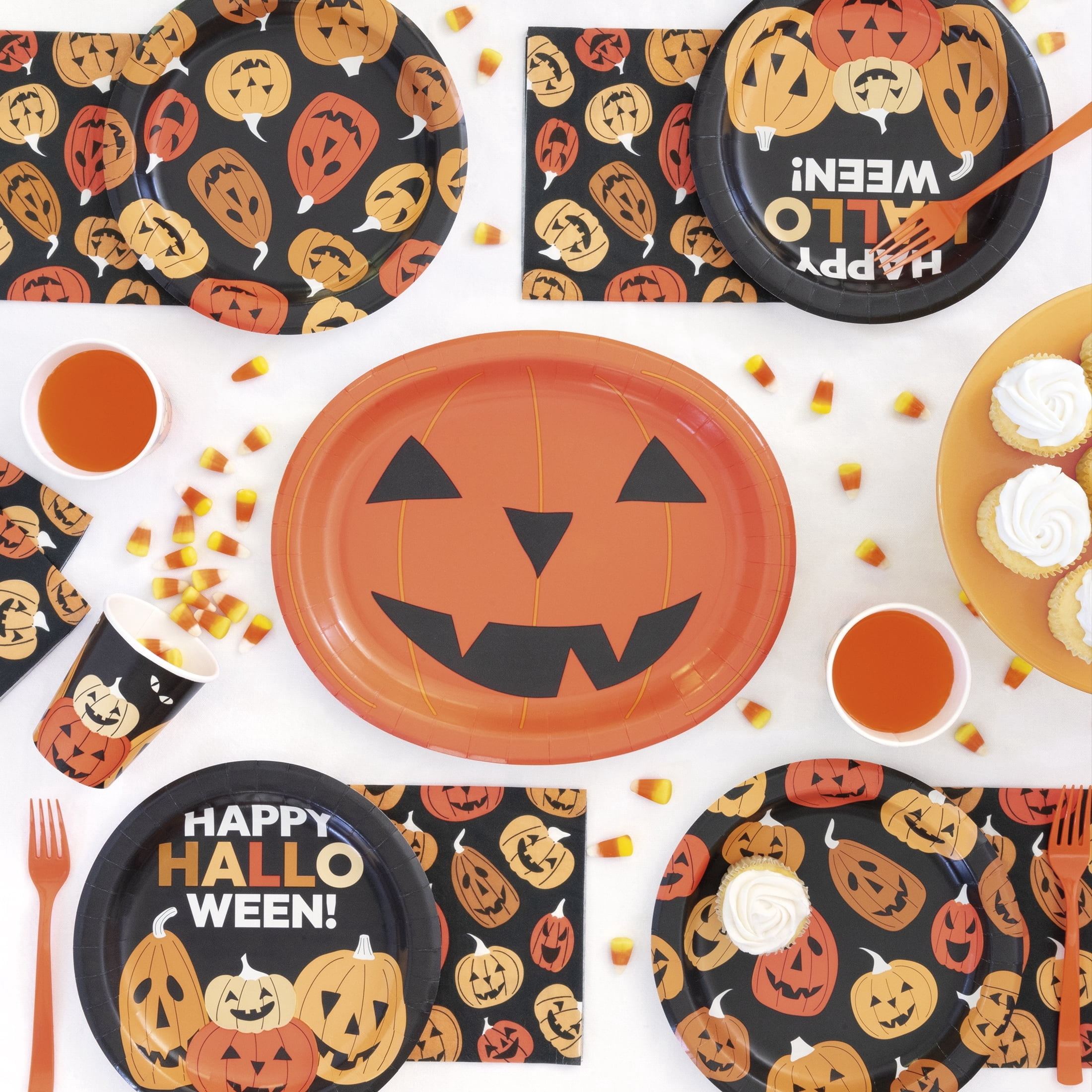 Jack-o'-Lantern Disposable Paper Cups, Multicolor, 9 oz, 8 Count, Halloween by Way To Celebrate