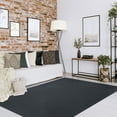 thumbnail image 6 of BNM Bohemian Indoor/ Outdoor Solid Rug, 4' x 6', Black, 6 of 7