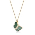 thumbnail image 3 of Green Malachite and Cubic Zirconia Butterfly Pendant Necklace in 925 Sterling Silver with Yellow Gold Plating on 18 Inch Chain with Spring Ring, 3 of 3