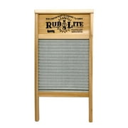 Lehman's Galvanized Steel Manual Washboard, Rub-Lite, Wavy, V Crimp, for Function, Decor, or Music, 23.75 in x 12.5 in