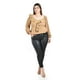 thumbnail image 4 of Blusa con volantes Roman Fashion /Tallas Extras, 1906 (Cafe) cafe 36, 4 of 6