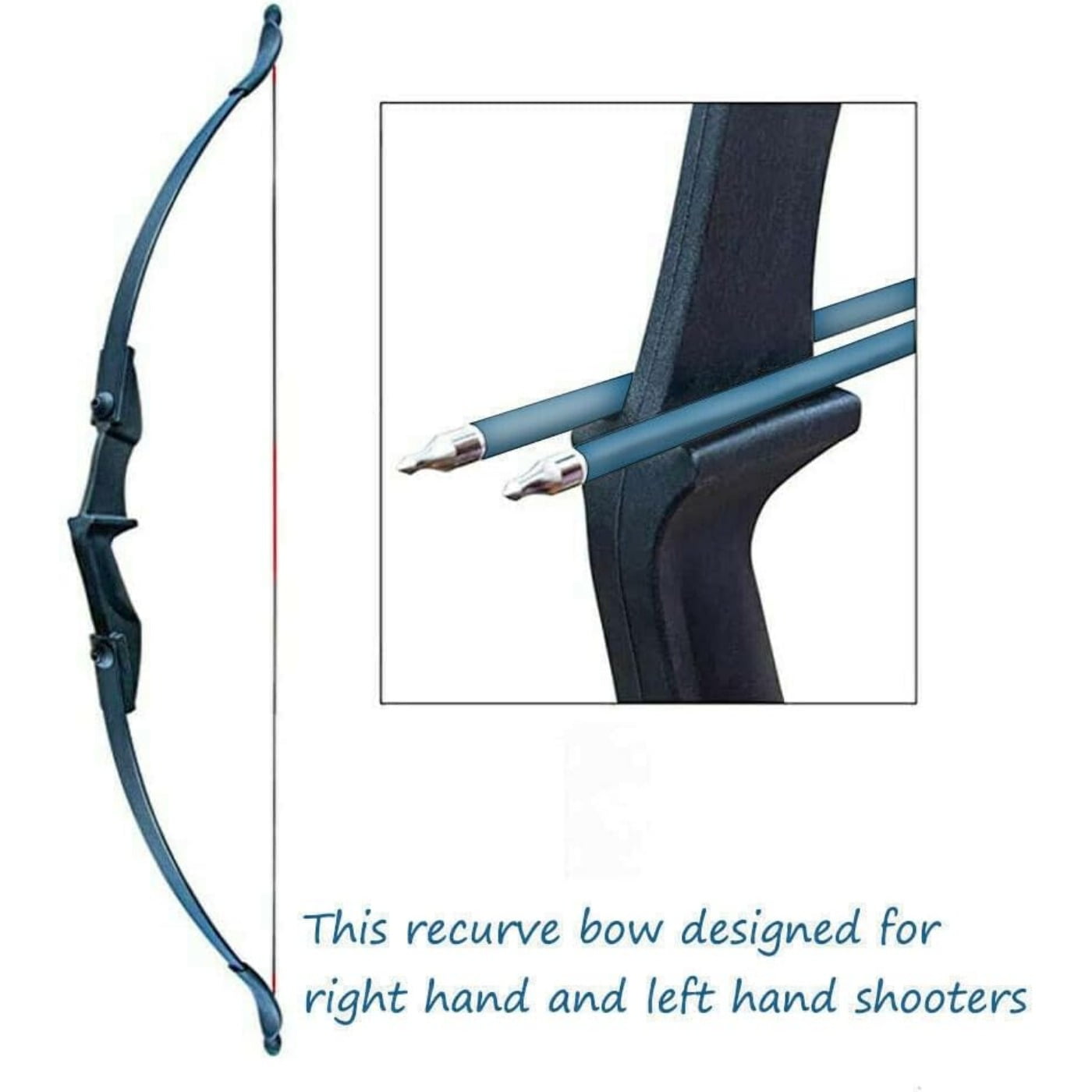 AME Recurve Bow Set Archery Bow and Arrow Youth Bow Beginner Bow Set Takedown Bow for Adults  Practice Hunting LH RH 30-40lbs 53.5 Inch （35lbs）