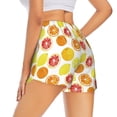 thumbnail image 3 of Bixox Women's Lemon Orange pattern 2 in 1 Running Shorts - Lightweight Athletic Workout Gym Yoga Shorts Liner with Pockets - X-Large, 3 of 7