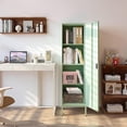 thumbnail image 6 of Locking Storage Cabinet 59" H Metal Storage Cabinet with Door and Adjustable Shelves for Kitchen Pantry Home Office Bathroom School Dormitory (Green), 6 of 17