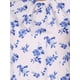 thumbnail image 5 of INSPIRAR CHIC Blusa de Verano Casual con Mangas Abullonadas y Cuello Redondo Floral para Mujeres, Talla M, Blanco y Azul, 5 of 6