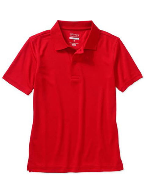 George Boys School Uniforms Long Sleeve Polo Shirt Pink Size Small 6-6X 