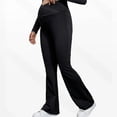 thumbnail image 5 of KANG Fashion Women's High-Waisted Maternity Yoga Pants Crossed Support Belly Band Flattering Flared Leg Design Soft Stretchy Comfortable Prenatal Workout Leggings Black S, 5 of 6