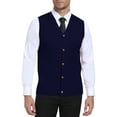thumbnail image 5 of HAOMEILI Men's Sleeveless Sweater Vest V-Neck Casual Cable Knit Button Down Cardigan Vest, 5 of 6