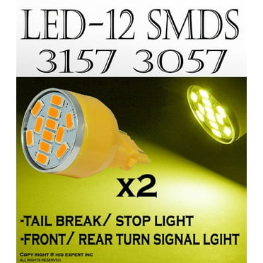 ICBEAMER 12 LED 3056, 3156, 3157, 3356, 3456 AMBER Front Turn Singal Light Bulbs 2pcs