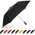 thumbnail image 1 of y Golf Umbrella Large 58 Inch Double Canopy Strong Windproof Heavy Duty & Oversized but Foldable Into Compact Size of 23 Inches For Travel Break Resistant Rain Umbrellas, UV Protection Black,, 1 of 5