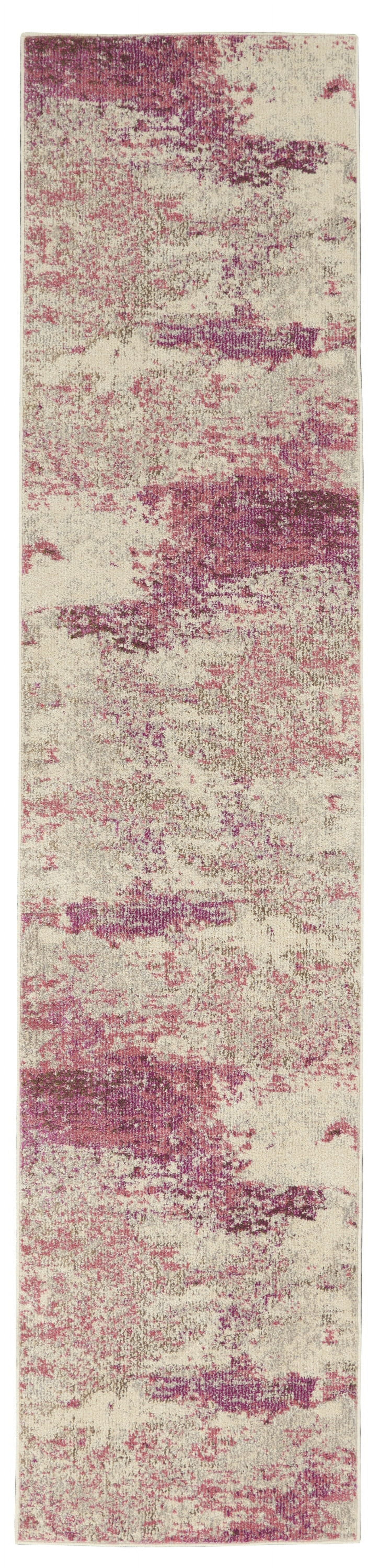 Nourison Celestial Abstract Ivory/Pink 2'2" x 7'6" Area Rug, (2x8)