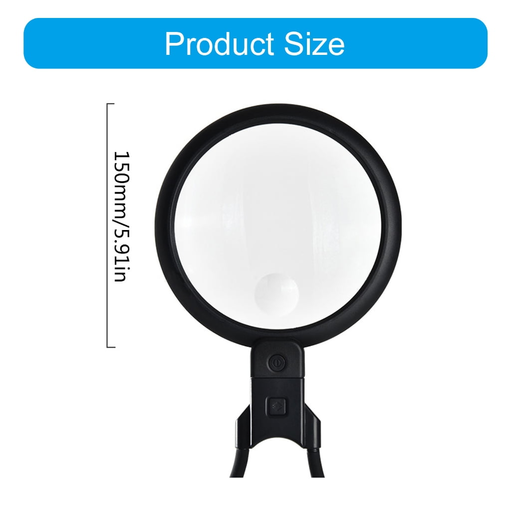 EXCIXING Neck Hanging Magnifier with Light Large Acrylic Lens Senior Friendly Magnifying Glass for Reading Sewing & Stitching