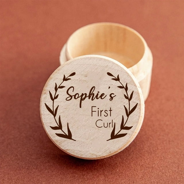1PCS Free Personalized Tooth Fairy Wooden Box Round Tooth Fairy Holder Birthday Gift for Girls Boys Name Milk Tooth And Curl Box