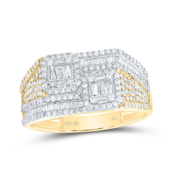 10kt Yellow Gold 1 Cttw Natural Diamond Component Mens Ring, Men Size: 8-12