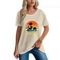 thumbnail image 4 of Women's 100% Cotton Regular Tee with Surfer Paradise Miami Beach Design, 4 of 17