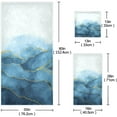 thumbnail image 2 of Bath Towel Sets for Bathroom Hand Towels Fingertip Towels Blue and White Marble Gold Line 3 Piece Decorative Soft Cotton Absorbent, 2 of 6