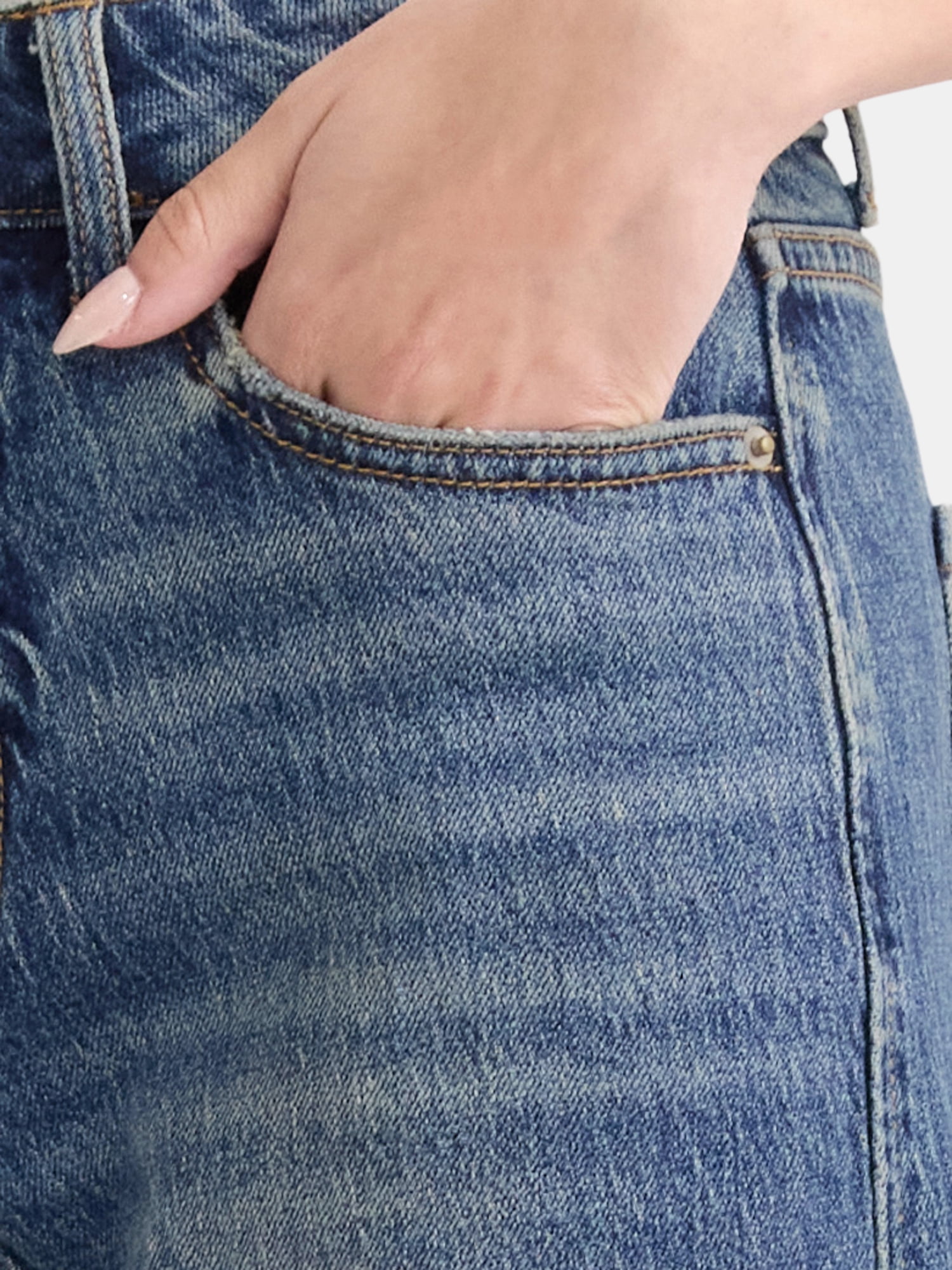 Time and Tru Women's High Rise Barrel Jeans, 26.5" Inseam, Sizes 0-22