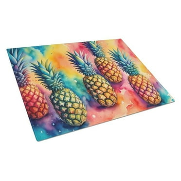 Carolines Treasures DAC1840LCB 15 x 12 in. Colorful Pineapples Glass Cutting Board - Large