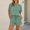 Green 03, variant on Ksrymi Women's Clothing 2-Piece Loungewear Set: Solid Crew Neck Short Sleeve T-Shirt & Elastic Waist Drawstring Shorts with Side Pockets Rompers for Women