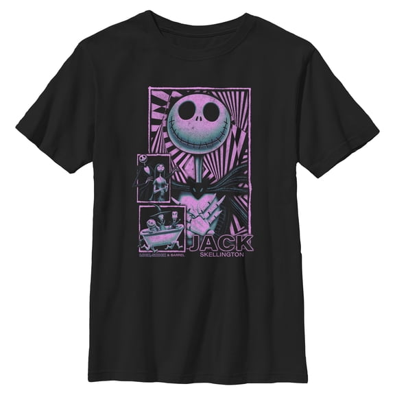 Boys The Nightmare Before Christmas Distressed Pink Jack Panels T Shirt
