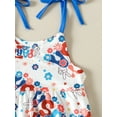 thumbnail image 6 of Wassery Independence Day Infant Girls Romper 3M 6M 12M 18M 24M 2T 3T Toddler Baby 4th of July Jumpsuit Outfits Flower Letter Print Sleeveless Sling Jumpsuits Summer Bodysuits, 6 of 9