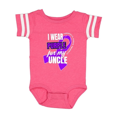 

Inktastic I Wear Purple For My Uncle Pancreatic Cancer Awareness Gift Baby Boy or Baby Girl Bodysuit