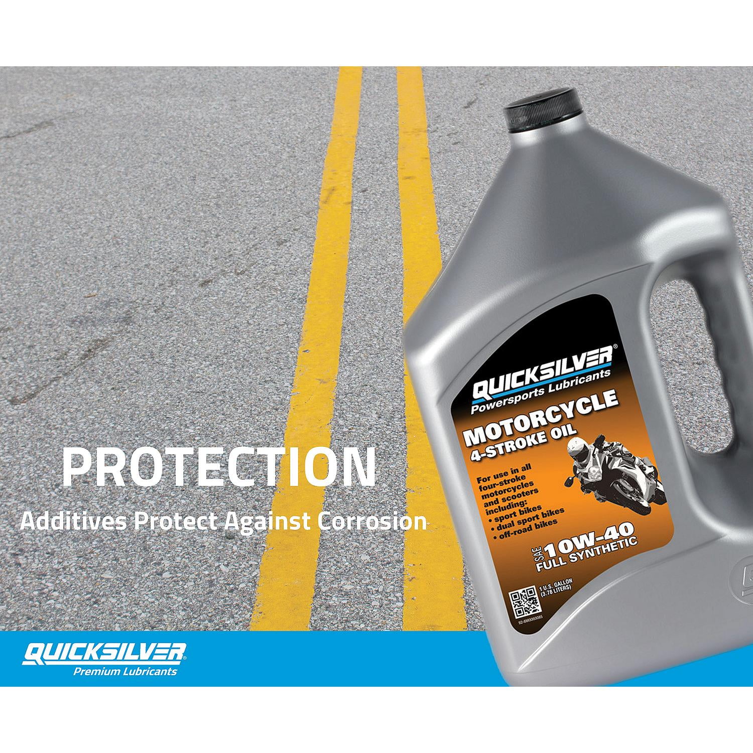 Quicksilver 10W-40 Full Synthetic Motorcycle Oil, 1 Gallon