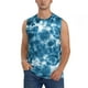 thumbnail image 1 of Fotbe Blue Tie Dye Men's Camiseta sin Mangas Estampada para Hombres, Playera Casual para Gimnasio, Entrenamiento, Playa-Large, 1 of 7