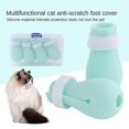 thumbnail image 4 of 4 Uds. Zapatos antiarañazos para baño de gatos para gatos en las patas, cubierta de silicona para lavar los pies de cachorros, uñas cortadas para baño de mascotas, antiarañazos para gatos,11 Feliz Sencillez, 4 of 5