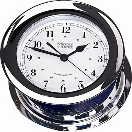 Atlantis Clock - Weems & Plath Atlantis Collection Quartz Ship's Bell Clock (Chrome)