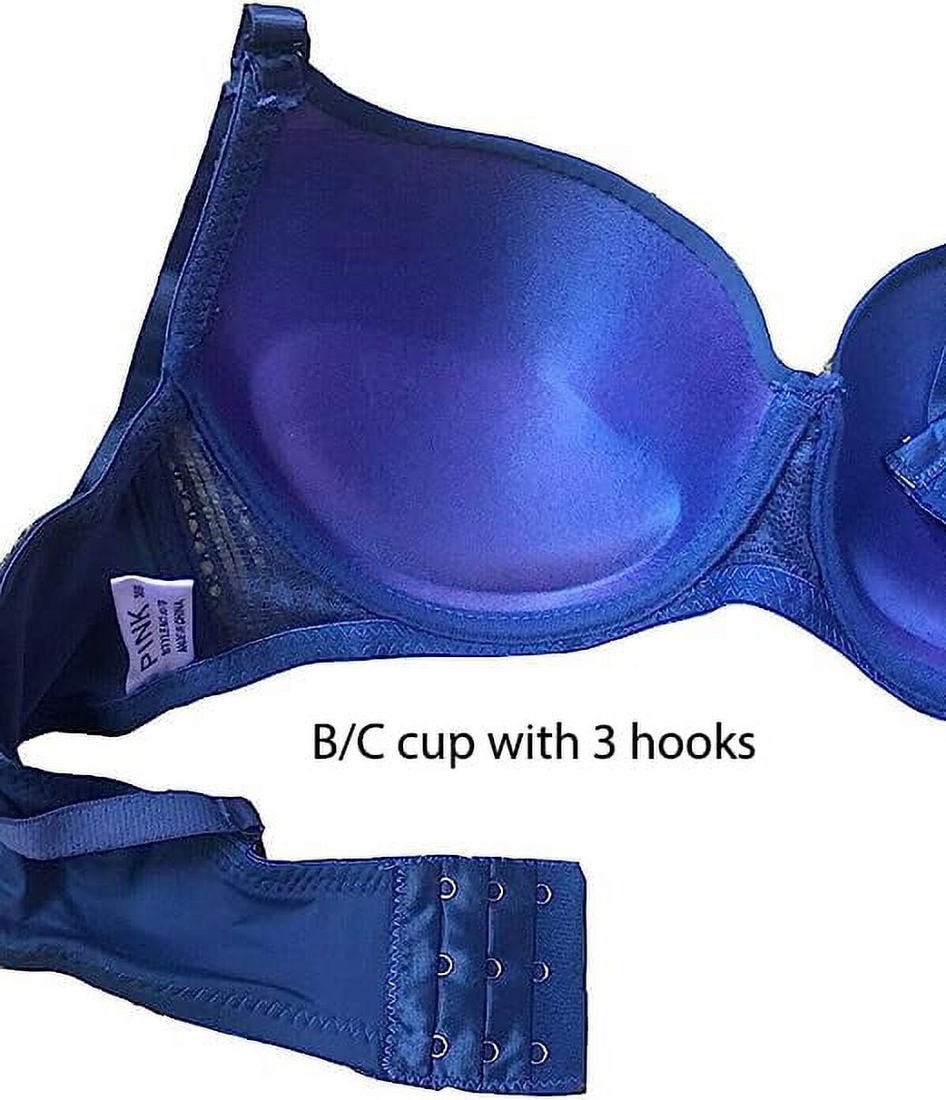 6 Packs Pushup Underwired Gentle Push Up Bra B and C Cup 34C (6687DAMA) 
