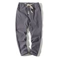 thumbnail image 2 of Diufon Men's Casual Pants Cotton Soft Drawstring Waist Straight Leg Loose Pant Solid Color Trousers with Pockets, 2 of 7