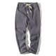 thumbnail image 1 of Pantalones largos de algodón para hombre, con cordón ajustable, informales, de color liso, lavados, de pierna recta, para exteriores, de algodón, 1 of 9