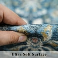 thumbnail image 7 of Washable 3x5 Entryway Area Rugs: Ultra Soft Low Pile Carpet For Kitchen Indoor Light-weight Doormat Anti-slip Thin Entry Rug Living Room Bedroom Small Vintage Floor Mat(3x5 Floral/blue), 7 of 7