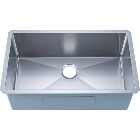 Nationalware 16 Gauge Stainless Steel 30 Inch Single Basin Undermount Kitchen Sink