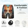 thumbnail image 3 of Haiem Cartoon Pattern Corgi Mens Swim Trunks with Compression Liner 2 in 1 Swimming Shorts Stretch Swimwear Quick Dry,Board Shorts-3X-Large, 3 of 9