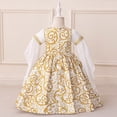 thumbnail image 5 of Gubotare Flower Girl Dress Baby Little Girls Dresses Long Sleeve Casual Birthday Party Dress Toddler Kids Swing Twirly Summer Sundress (Beige,Size 6-9 Months), 5 of 9