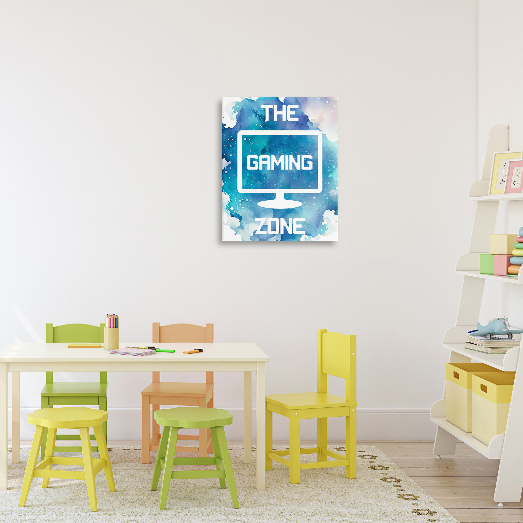 Gaming Zone Moniter Canvas Wall Art, design by Marcus Prime