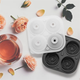 thumbnail image 4 of Molde para hacer 4 cubitos de hielo con forma de rosa en 3D, bandejas para hacer cubitos de hielo, molde para hacer 4 cubitos de hielo gigantes con forma de flor, apto para lavavajillas, color gris, 4 of 8