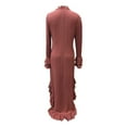 thumbnail image 5 of Daolelai Women's Retro Halloween Ruffled Solid Color Long Sleeve Long Dress Pastoral Style Dress, 5 of 5