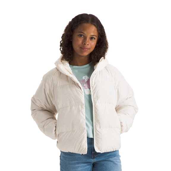 Chaqueta The North Face para niñas North Down con capucha, color blanco Dune