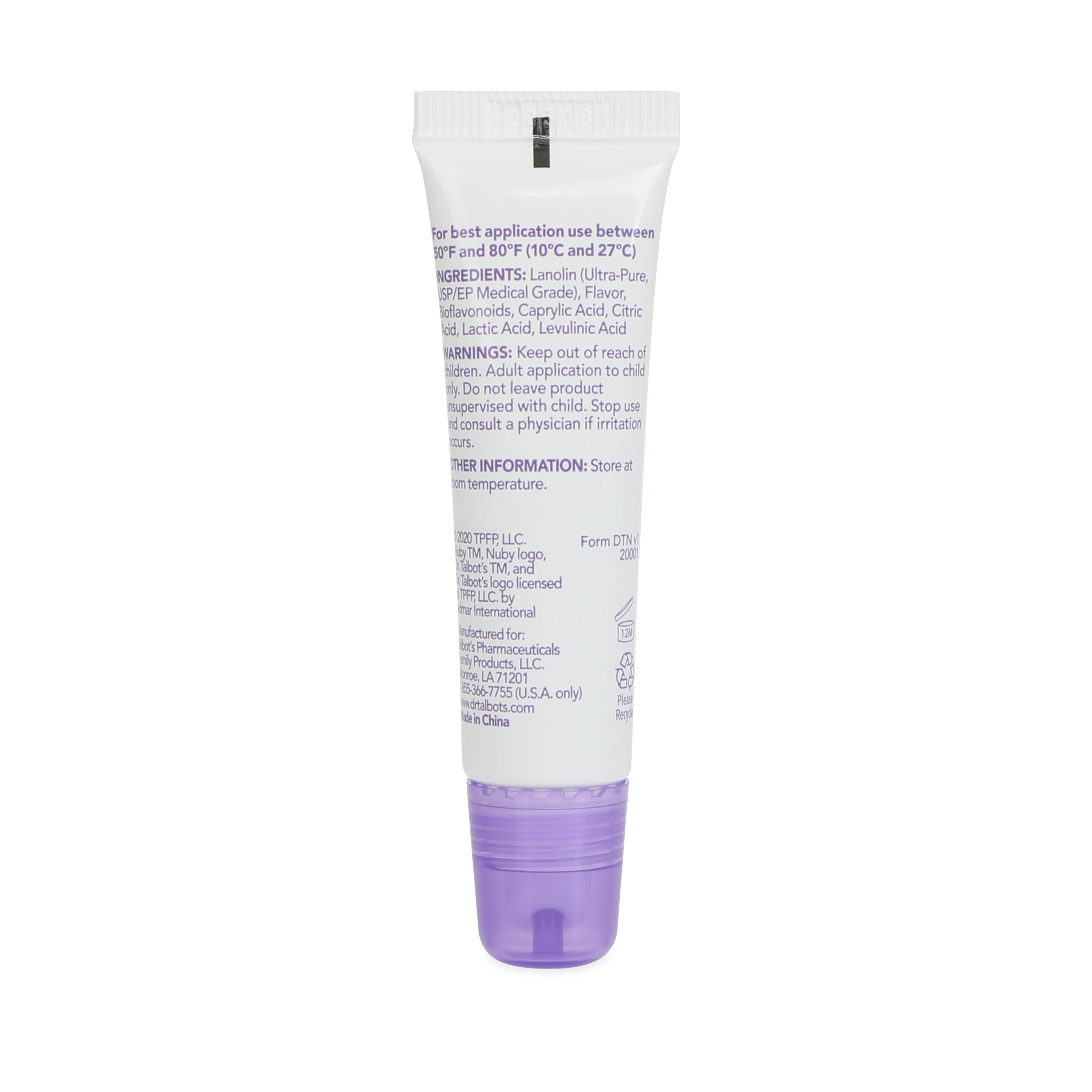 Dr. Talbot's Lanolin Lip & Cheek Balm for Babies, Vanilla Milk, 0.35 oz Tube