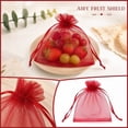thumbnail image 4 of 100pcs Fruit Protection Bags, Fruit Bags for Fruit Trees, Green Netting Fruit Cover Bags Drawstring Mesh Fruit Protectors Pest Barrier for Fruit Trees Veggies Garden, Wine Red 2.76x3.54in, 4 of 6
