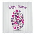 thumbnail image 2 of Ambesonne Easter Shower Curtain, Holiday Flowers, 69"Wx75"L, Purple Pink Black, 2 of 4