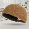 thumbnail image 4 of Jiibva Corduroy Hat Docker Cap for Men Women, Brimless Hats Worker Sailor Cap Beanie Retro Beanie Rolled Cuff Skullcaps with Adjustable, 4 of 7