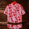 thumbnail image 3 of Unisex Relaxed Short-Sleeve Heart Print Couple Shirt Valentine's Day Gift Turn-Down Collar Summer Casual Multi-Color, 3 of 9