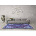 thumbnail image 3 of Ahgly Company Machine Washable Indoor Rectangle Medallion Blue Traditional Area Rugs, 3' x 5', 3 of 4